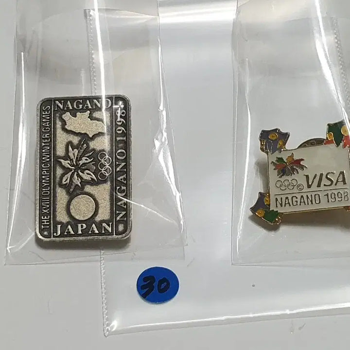 [BUNJANG] Nagano Olympic Commemorative Pin Badges Set / 나가노 올림픽 기념 핀뱃지 2종 세트