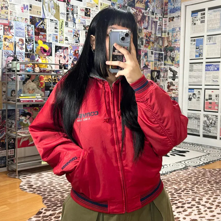 [BUNJANG] Converse Reversible Big Logo Varsity Jacket / JPN 리버시블 컨버스 빅로고 바시티 자켓