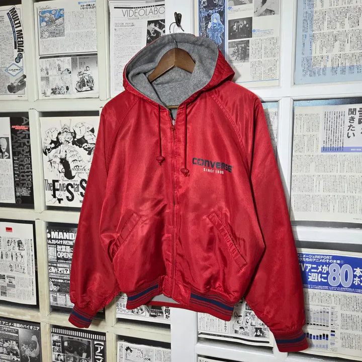 [BUNJANG] Converse Reversible Big Logo Varsity Jacket / JPN 리버시블 컨버스 빅로고 바시티 자켓