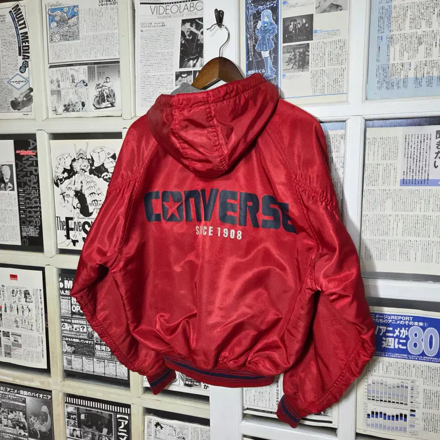 [BUNJANG] Converse Reversible Big Logo Varsity Jacket / JPN 리버시블 컨버스 빅로고 바시티 자켓