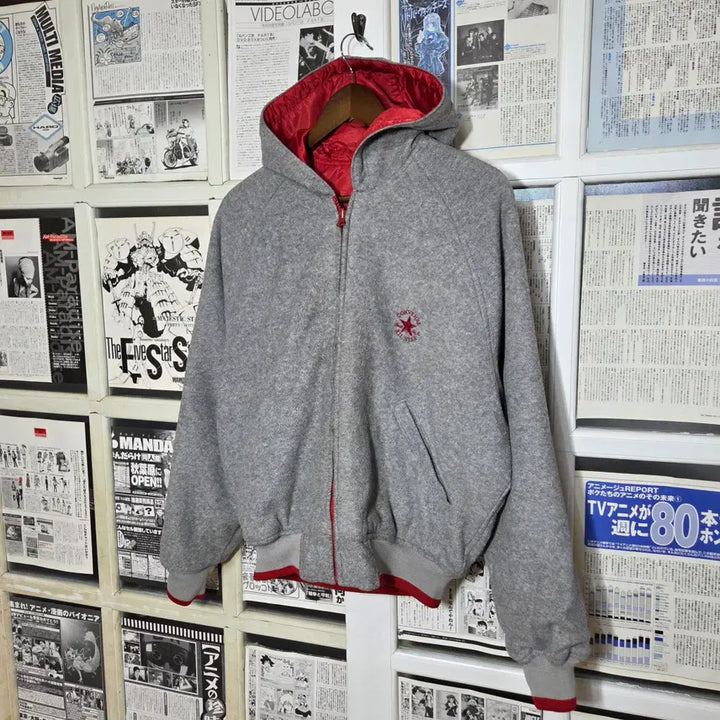 [BUNJANG] Converse Reversible Big Logo Varsity Jacket / JPN 리버시블 컨버스 빅로고 바시티 자켓