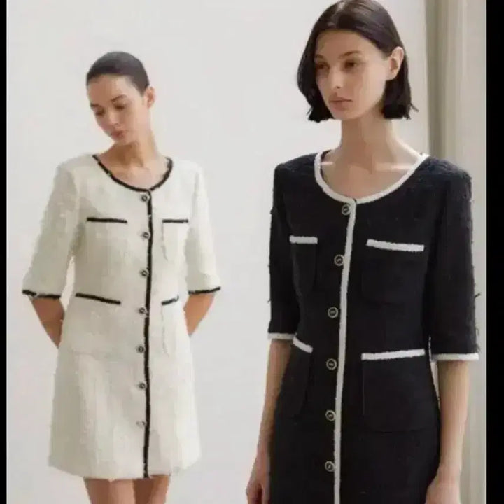 [BUNJANG] Freshlabel Tweed Dress (Black, Size S) / 프레쉬라벨 트위드 원피스 s 블랙