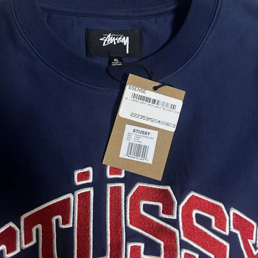 [BUNJANG] Stussy Relaxed Oversized Crewneck Navy / [XL]스투시 스포츠 릴렉스드 오버사이즈 크루넥 네이비