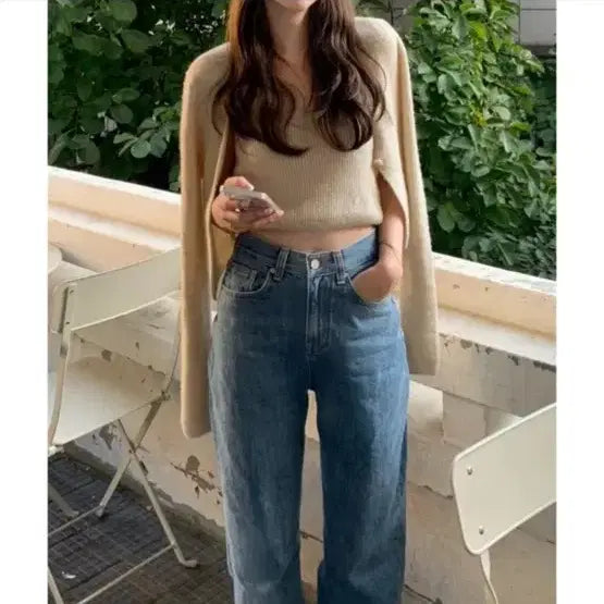 [BUNJANG] WearWeather Giselle Knit Cardigan - Beige / 웨어웨더 지젤 니트 가디건 베이지