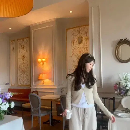 [BUNJANG] WearWeather Giselle Knit Cardigan - Beige / 웨어웨더 지젤 니트 가디건 베이지