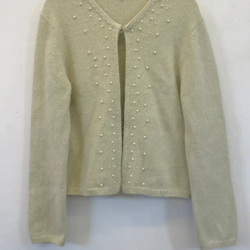 [BUNJANG] Angora Pearl Knit Cardigan / 수입 프리미어 앙고라 진주 니트가디건:)