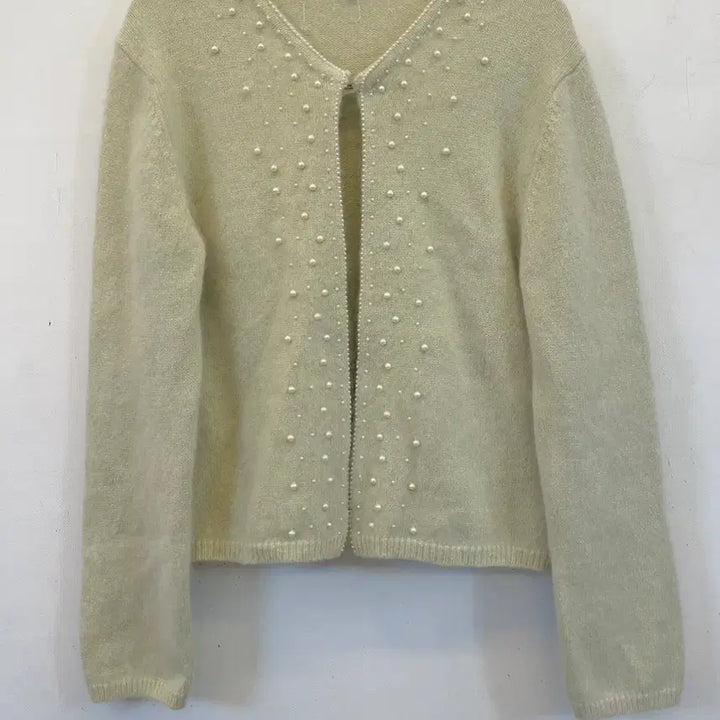 [BUNJANG] Angora Pearl Knit Cardigan / 수입 프리미어 앙고라 진주 니트가디건:)