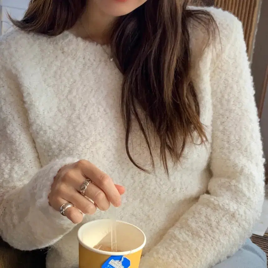 [BUNJANG] Lana Boucle Knit Sweater / Lana Boucle Knit (Cream) 미개봉 새상품