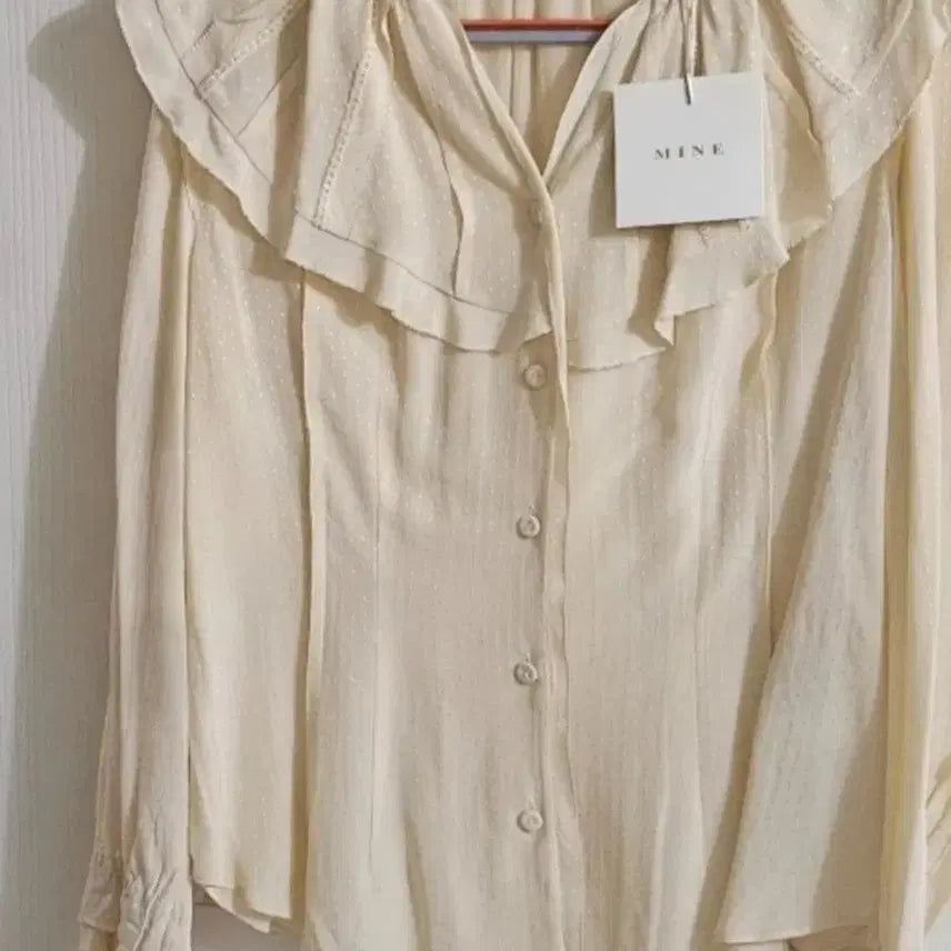 [BUNJANG] Mine Frill Blouse / 한섬 MINE 마인 프릴 블라우스 55  새상품