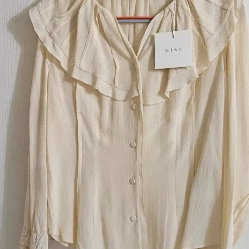 [BUNJANG] Mine Frill Blouse / 한섬 MINE 마인 프릴 블라우스 55  새상품