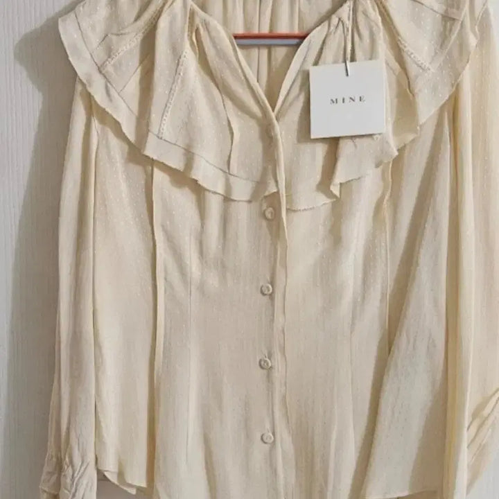 [BUNJANG] Mine Frill Blouse / 한섬 MINE 마인 프릴 블라우스 55  새상품
