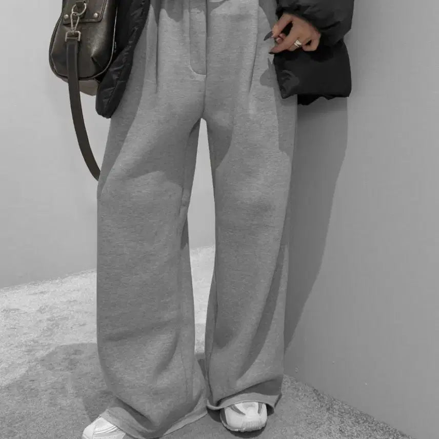 [BUNJANG] Wide Banding Pants (Black) / 기모 와이드 밴딩 팬츠 (블랙) 미착용