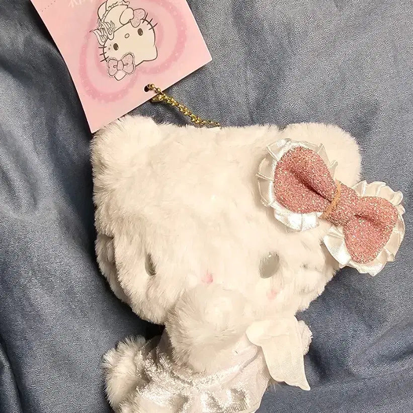 [BUNJANG] Hello Kitty Devil & Angel Black & White Ribbon Set Doll Bundle Set / 헬로키티 인형 악마와 천사 블랙/화이트 리본 세트 2종 묶음