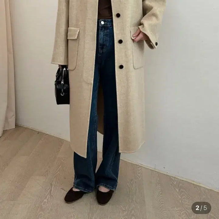 [BUNJANG] Hidden Button Handmade Coat / [새상품]국내생산 히든버튼 핸드메이드 코트