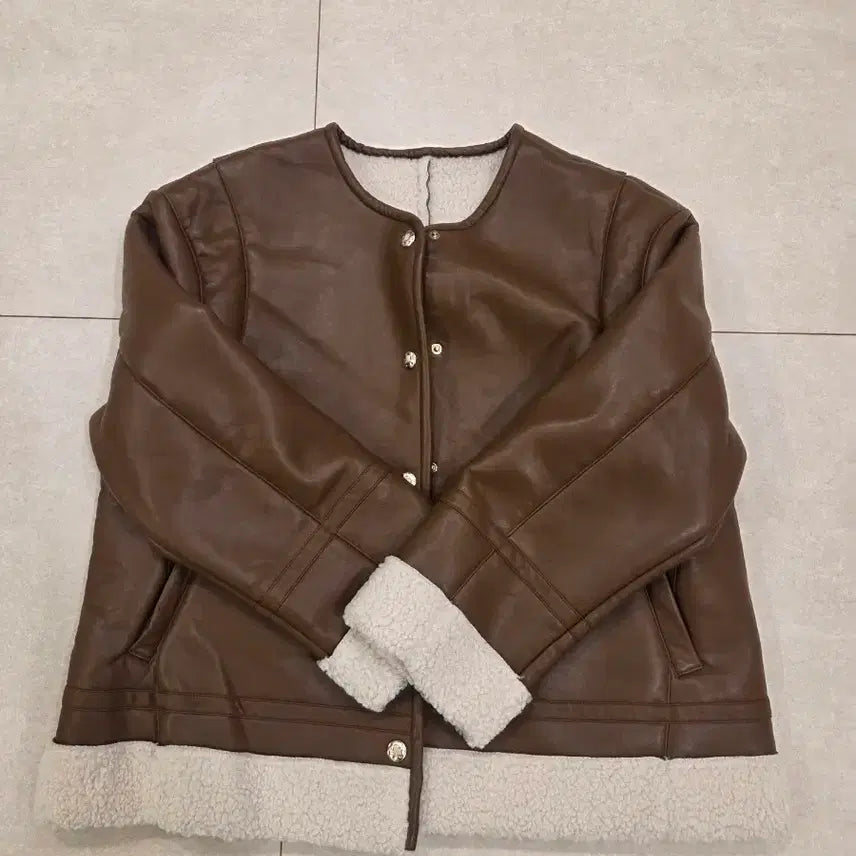 [BUNJANG] Brown Musatang Jacket / 브라운 무스탕 자켓