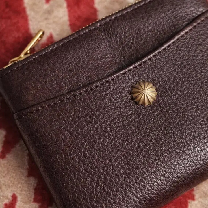 [BUNJANG] Vintage Leather Card Wallet / 소가죽 빈티지 리벳 카드지갑 지갑 미니클러치