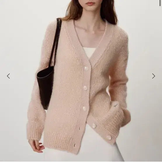 [BUNJANG] SIE Hailey Mohair Cardigan - Powder Pink / SIE 시에 헤일리 모헤어 가디건 파우더핑크