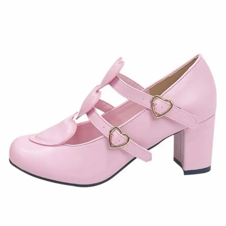[BUNJANG] Angelic Pretty Trio Heart Shoes Pumps / Angelic Pretty 엔젤릭프리티 트리오 하트 슈즈 구두 펌프스