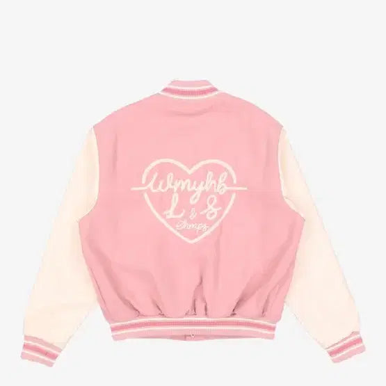 [BUNJANG] BonChamps Heart Logo Varsity Jacket Pink / 원가169000원 | 무신사 본챔스 하트 로고 바시티 자켓 핑크