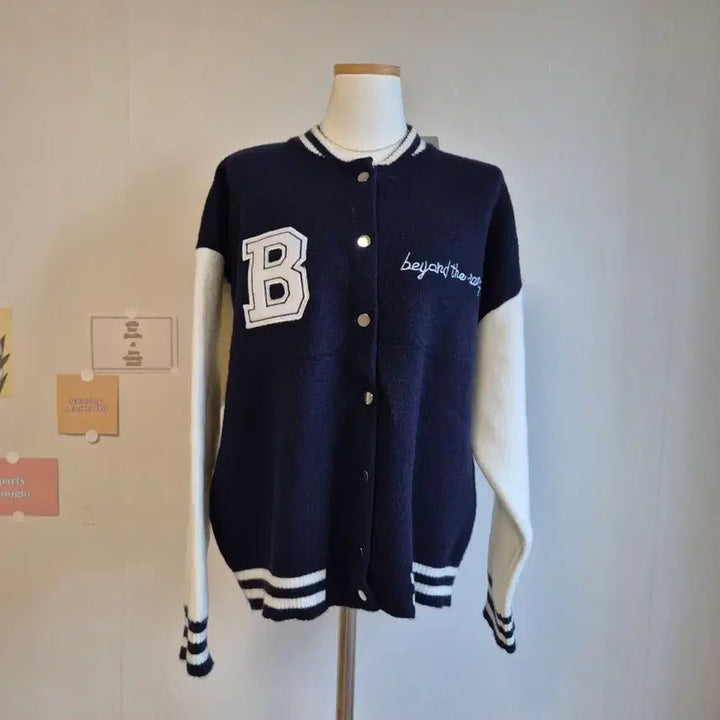 [BUNJANG] Knit Color Block Baseball Jacket / 니트 배색 야구 점퍼 쟈켓 택가 59900원