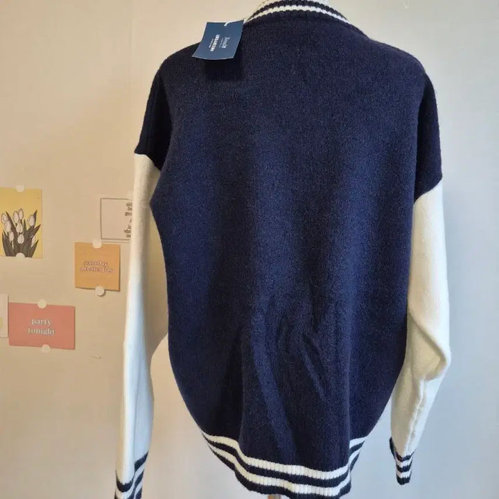 [BUNJANG] Knit Color Block Baseball Jacket / 니트 배색 야구 점퍼 쟈켓 택가 59900원