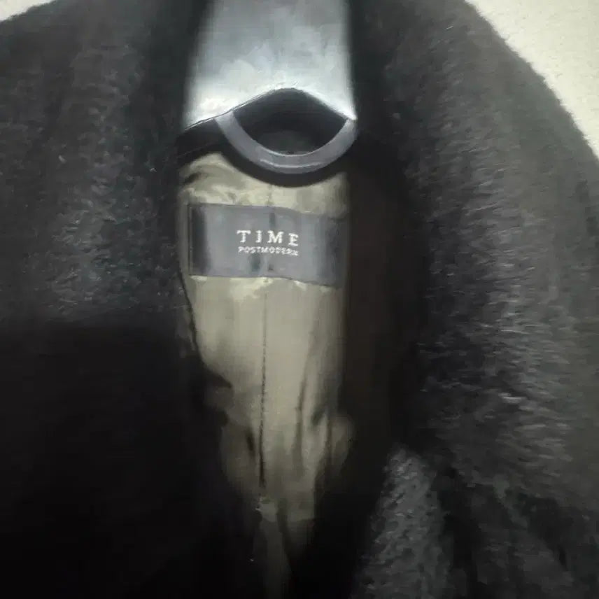 [BUNJANG] TIME Black Lama Coat / TIME 타임 벨트 블랙 라마 코트