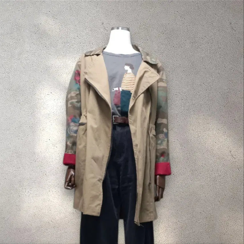 [BUNJANG] Unique Camouflage Patchwork Field Jacket / 유니크 야상
