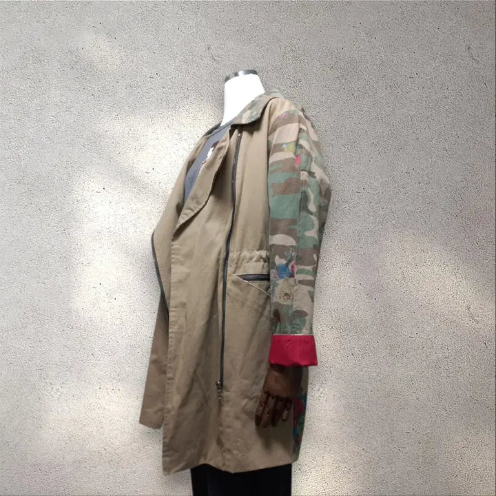 [BUNJANG] Unique Camouflage Patchwork Field Jacket / 유니크 야상