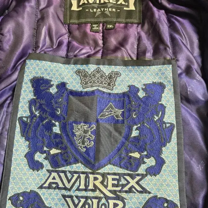 [BUNJANG] AVIREX LTD Leather Blouson Jacket Black/Blue / AVIREX 아비렉스 LTD 가죽 블루종 자켓 블랙/블루