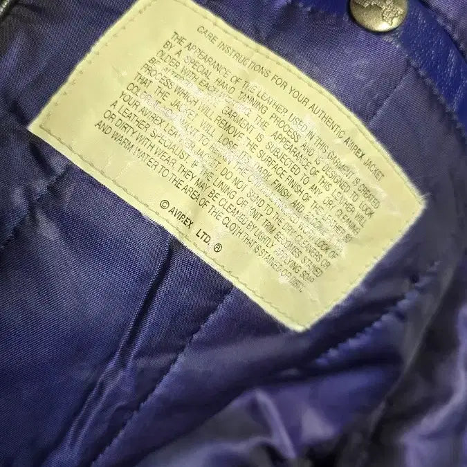 [BUNJANG] AVIREX LTD Leather Blouson Jacket Black/Blue / AVIREX 아비렉스 LTD 가죽 블루종 자켓 블랙/블루