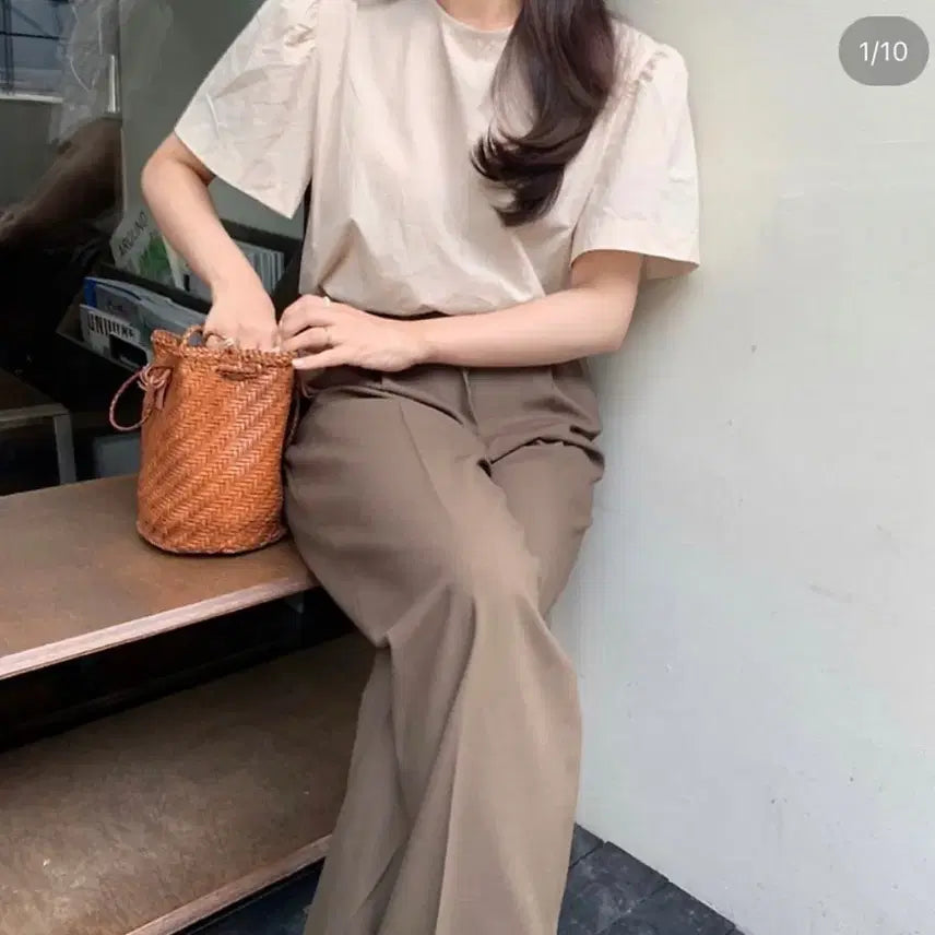 [BUNJANG] MinMinMarket Short-Sleeved Blouse / 민민마켓 반팔블라우스