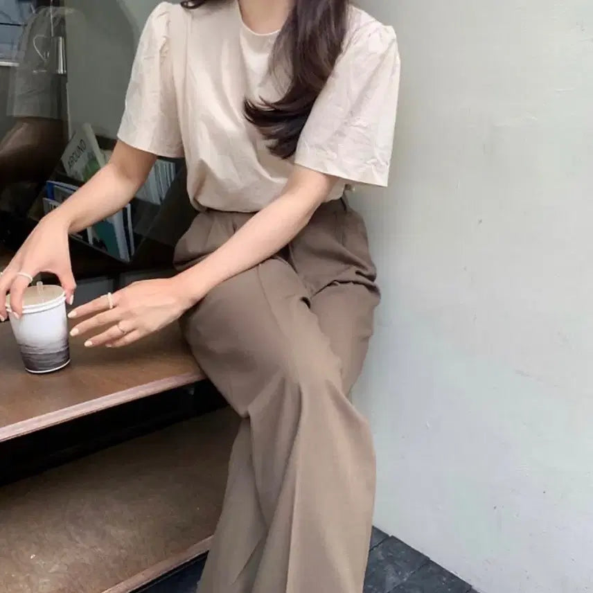 [BUNJANG] MinMinMarket Short-Sleeved Blouse / 민민마켓 반팔블라우스