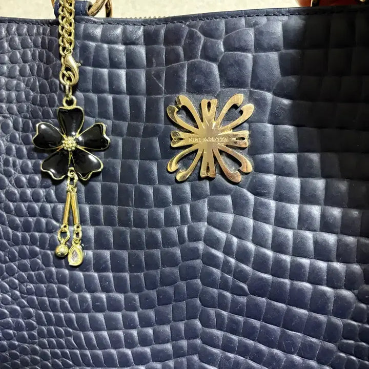 [BUNJANG] Ricky Rosetta Navy Crocodile Leather Tote Bag / 리키 로제타 소가죽 네이비 악어 토트백