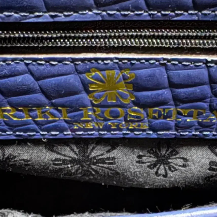 [BUNJANG] Ricky Rosetta Navy Crocodile Leather Tote Bag / 리키 로제타 소가죽 네이비 악어 토트백