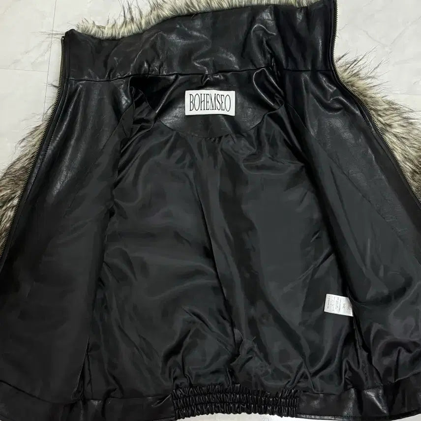 [BUNJANG] Bohemian Seoul High Neck Two-Way Fur Jacket / 보헤미안서울 하이넥 투웨이 퍼자켓 브라운