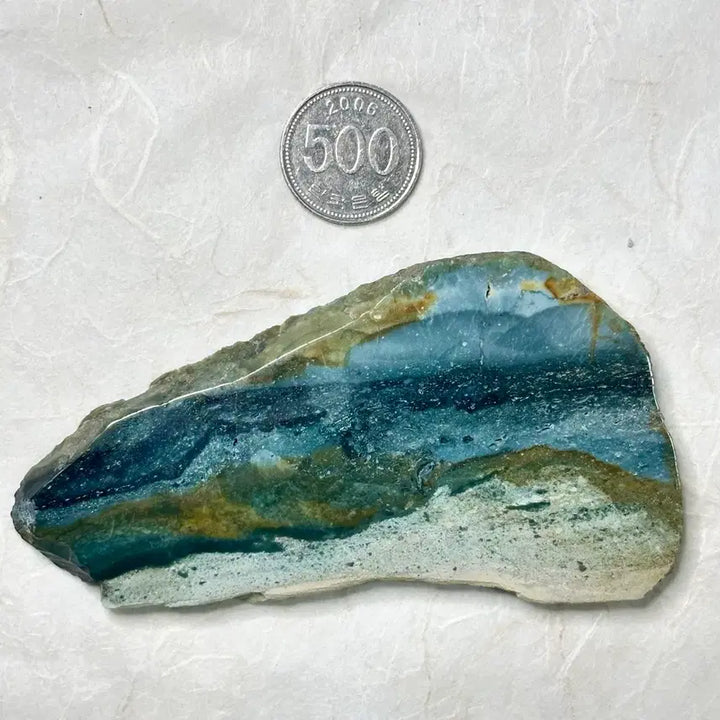 [BUNJANG] Jasper Ocean View Slice / 모래언덕 너머 바다가 보이는 벽옥 슬라이스