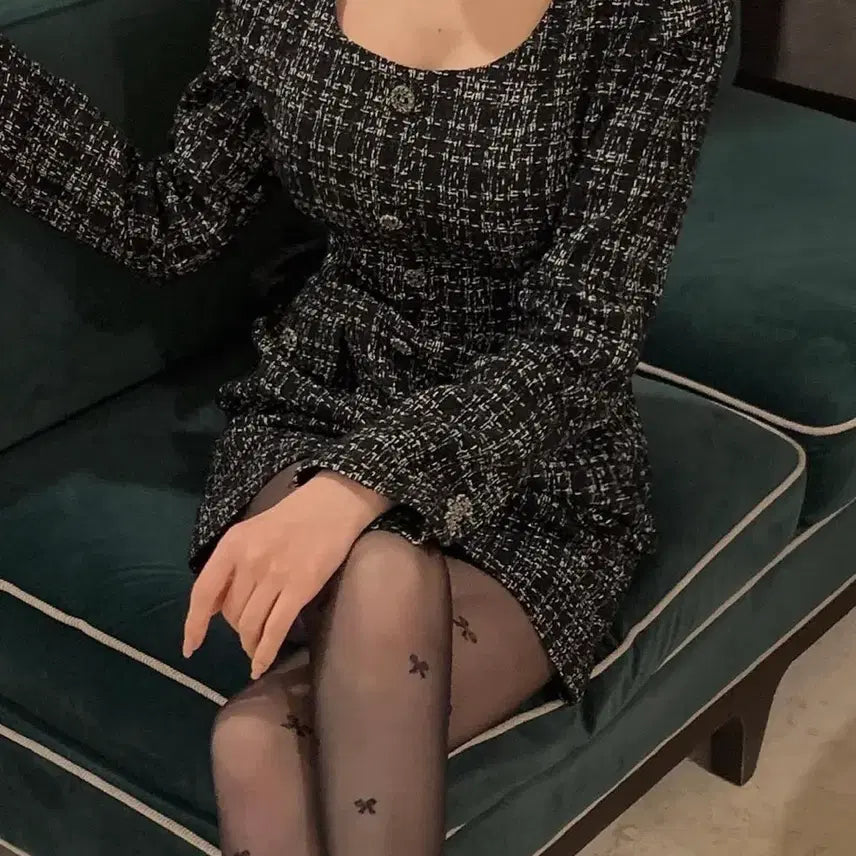 [BUNJANG] Ahnuel Tweed Mini Dress / 아느엘 트위드 원피스