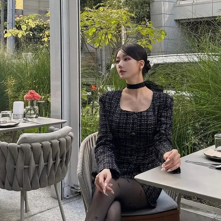 [BUNJANG] Ahnuel Tweed Mini Dress / 아느엘 트위드 원피스