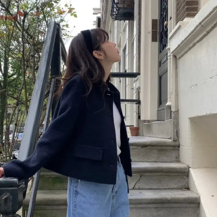 [BUNJANG] Bergamot Tweed Jacket Navy / 베르가못 트위트 자켓 네이비