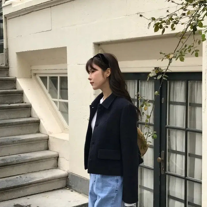 [BUNJANG] Bergamot Tweed Jacket Navy / 베르가못 트위트 자켓 네이비