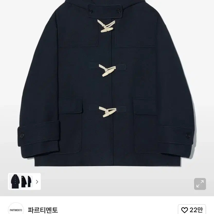 [BUNJANG] Partimento Navy Duffle Coat / L) 파르티멘토 더플 코트 네이비