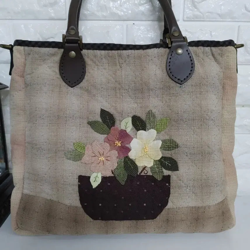 [BUNJANG] Handmade Flower Pot Big Bag / 퀼트 핸드메이드 꽃화분 빅백