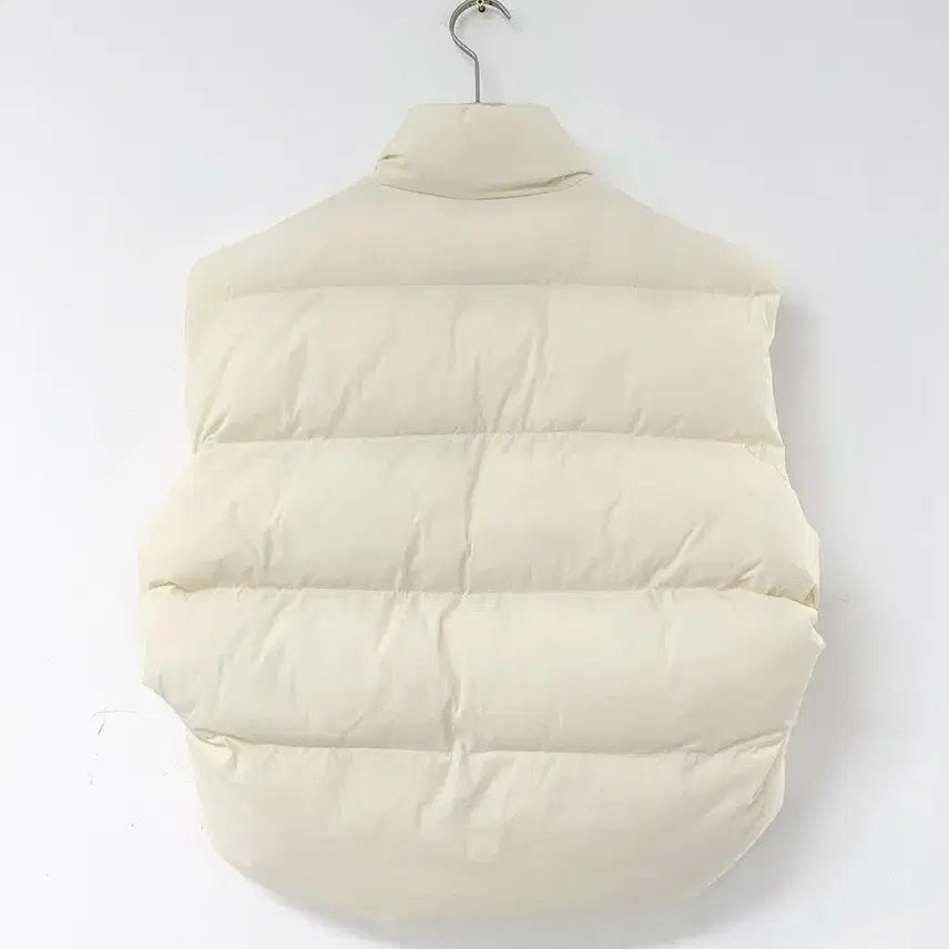 [SOLD OUT] 포근한 이지룩 언발란스 패딩 조끼_아이보리