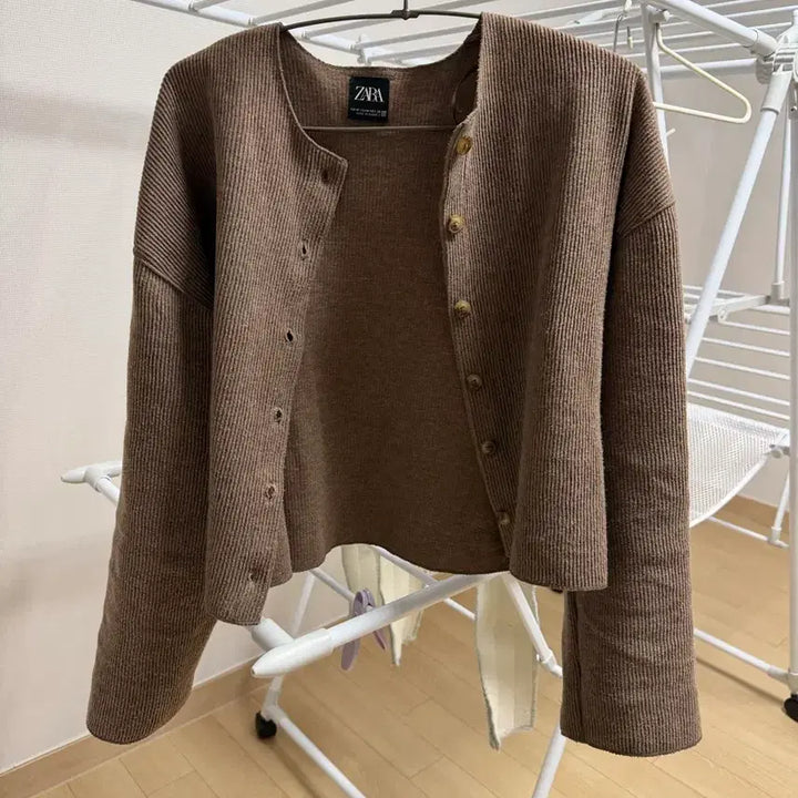 [BUNJANG] ZARA Brown Knit Cardigan M Size / 자라 브라운 니트 가디건 M사이즈입니다