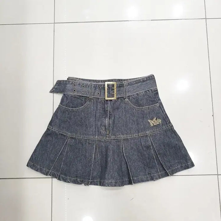 [BUNJANG] Fancyclub S Denim Skirt / Fancyclub S사이즈 데님 청치마 허리벨트 디자인 중고
