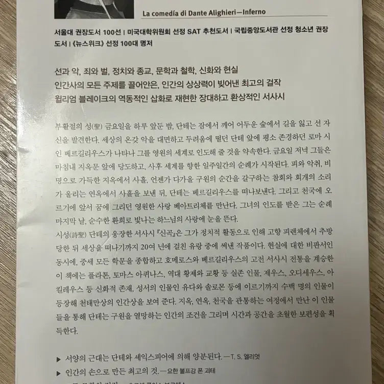 [BUNJANG] Minumsa Dante's Inferno Book / 신곡 지옥편 (단테, 민음사)