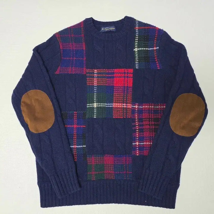 [BUNJANG] Brooks Brothers Tartan Check Cable Knit Wool Sweater / 새제품 브룩스 브라더스 타탄 체크 케이블 울 니트 스웨터