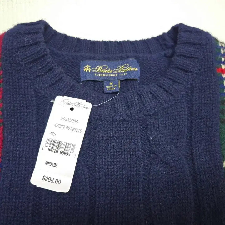 [BUNJANG] Brooks Brothers Tartan Check Cable Knit Wool Sweater / 새제품 브룩스 브라더스 타탄 체크 케이블 울 니트 스웨터