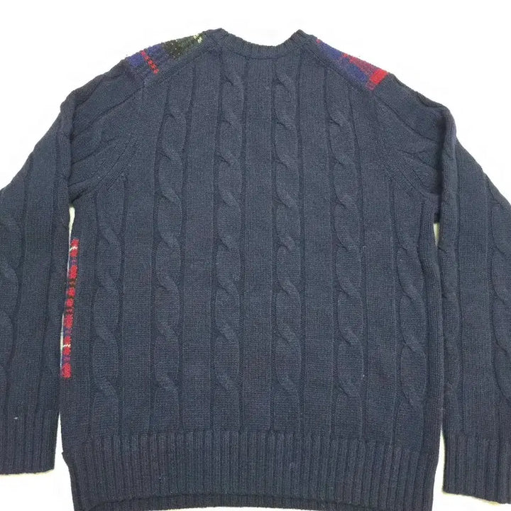 [BUNJANG] Brooks Brothers Tartan Check Cable Knit Wool Sweater / 새제품 브룩스 브라더스 타탄 체크 케이블 울 니트 스웨터