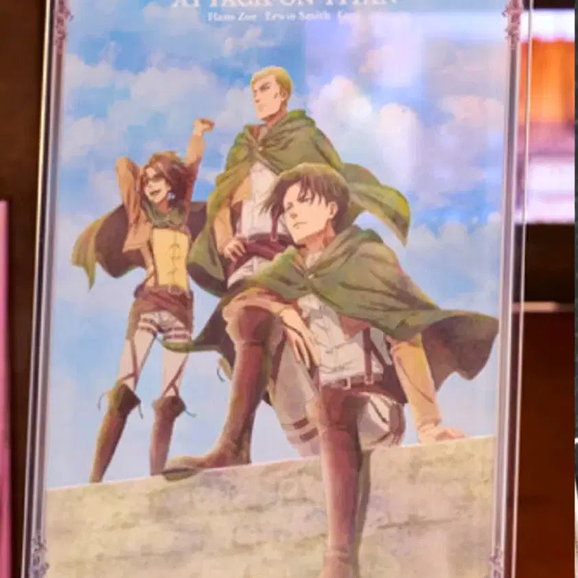 [BUNJANG] Mega Cat Attack on Titan Figure Levi, Erwin, Hanji Bundle Set / 메가캣 진격의 거인 피규어 리바이 앨빈 한지 간부조 C상 아크릴보드 일괄